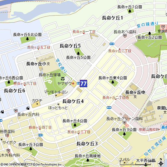 長命ヶ丘支店付近の地図
